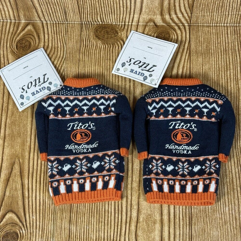 NEW Tito's Vodka Bottle Sweater Fits 750mL &‎ L Bottles Set Of 2